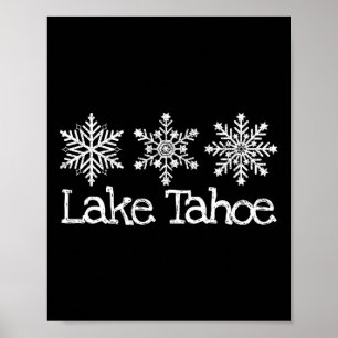 Lake Tahoe Mountain Ski Skifahren Rustikales Schne Poster