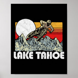 Lake Tahoe Mountainbiken Vintage Retro 80er Vibes Poster