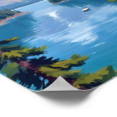Lake Tahoe Mountains Malerei Poster (Ecke)