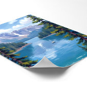 Lake Tahoe Mountains Malerei Poster (Ecke)