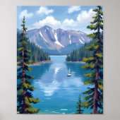 Lake Tahoe Mountains Malerei Poster (Vorne)