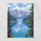 Lake Tahoe Mountains Malerei Postkarte (Vorderseite)