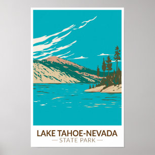 Lake Tahoe Nevada State Park Nevada Vintage auf De Poster