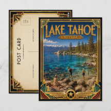 Lake Tahoe Nevada Vintage Art Deco Golden Age