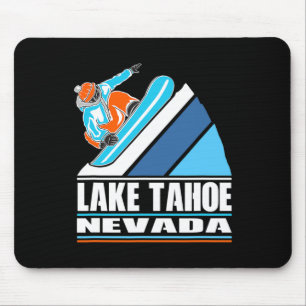 Lake Tahoe Nevada - Vintager Snowboarder Mousepad