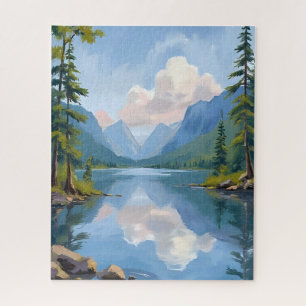 Lake Tahoe Ölbild Landschaft Puzzle