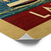 Lake Tahoe Poster Sailboat Vintag California (Ecke)