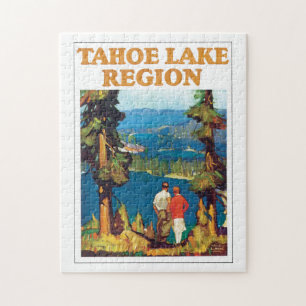Lake Tahoe Region Vintage Reiseposter-Kunstwerk Puzzle