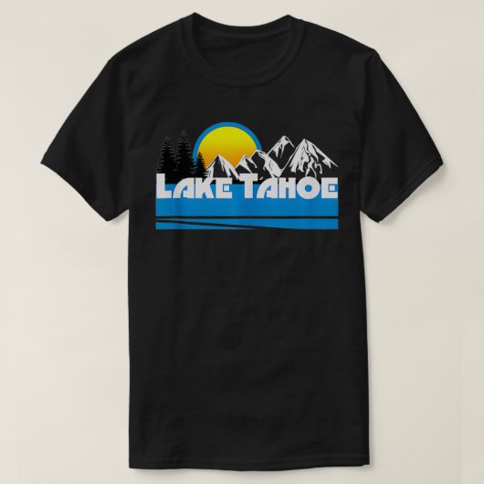 Lake Tahoe Retro 80er California Nevada Skipass bi T-Shirt (Design vorne)