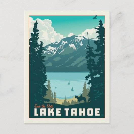 Lake Tahoe | Save The Date Ankündigungspostkarte (Vorderseite)