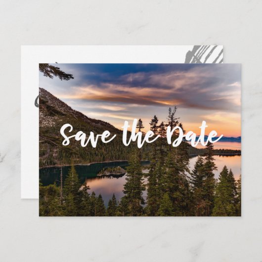 Lake Tahoe - Save the Date Postkarte (Vorne/Hinten)