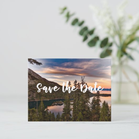 Lake Tahoe - Save the Date Postkarte (Stehend Vorderseite)