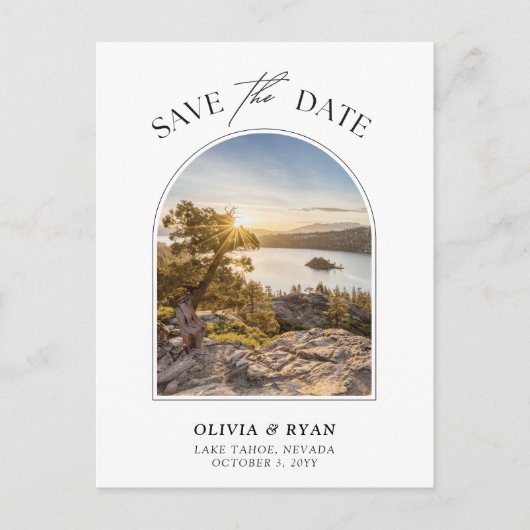 Lake Tahoe Save the Date Postkarte für Hochzeiten (Vorderseite)