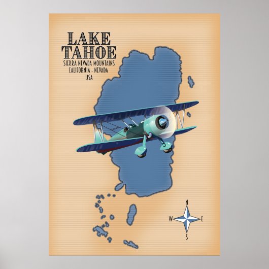 Lake Tahoe Sierra Nevada California Nevada USA Kar Poster (Vorne)