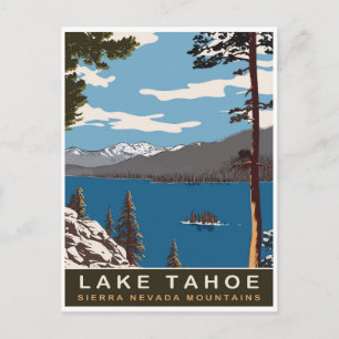Lake Tahoe, Sierra Nevada Gebirge, Reise Postkarte