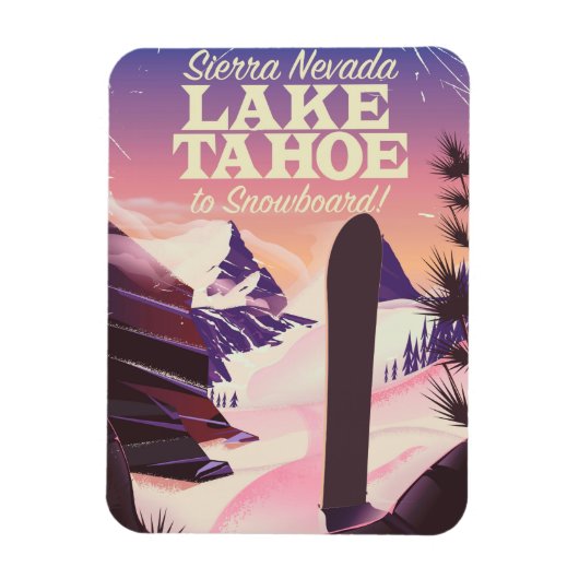 Lake Tahoe Sierra Nevada USA Snowboarder Poster Magnet (Vertikal)