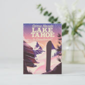 Lake Tahoe Sierra Nevada USA Snowboarder Poster Postkarte (Stehend Vorderseite)