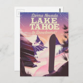 Lake Tahoe Sierra Nevada USA Snowboarder Poster Postkarte (Vorne/Hinten)