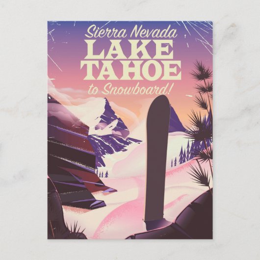 Lake Tahoe Sierra Nevada USA Snowboarder Poster Postkarte (Vorderseite)