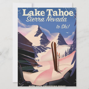 Lake Tahoe sierra nevada Vintages Skiposter Einladung
