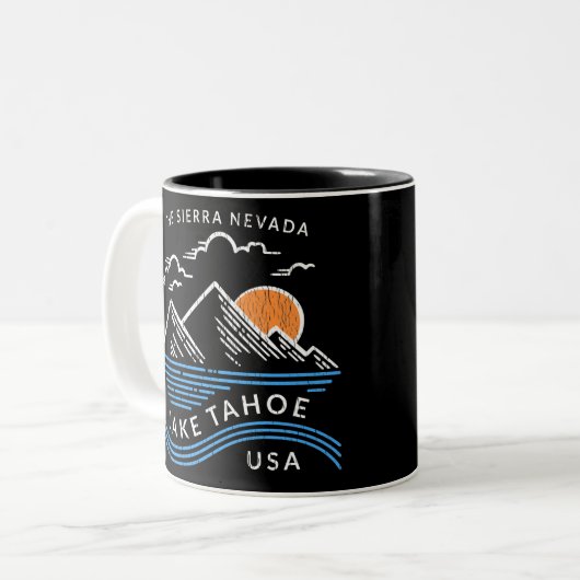 Lake Tahoe Sierra Nevada Zweifarbige Tasse (Vorderseite Links)