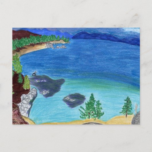 Lake Tahoe Sketch Postkarte (Vorderseite)
