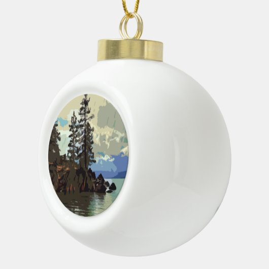 Lake Tahoe Snowflake Gerahmtes Ornament (Rechts)