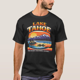 Lake Tahoe Sonnenuntergang Berge Kayaking Sierra N T-Shirt