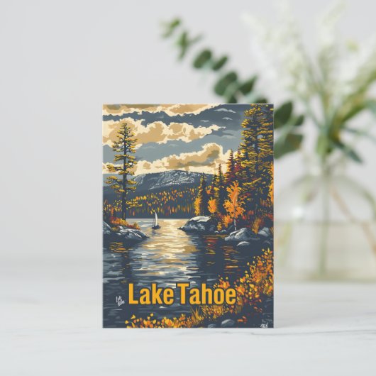 Lake Tahoe Vintag Postkarte (Stehend Vorderseite)