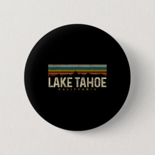 Lake Tahoe Vintage Berge Wandern Camping Retro Button