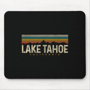 Lake Tahoe Vintage Berge Wandern Camping Retro Mousepad
