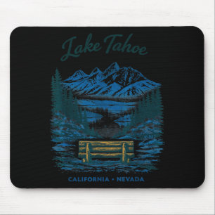 Lake Tahoe Vintage Reise Panoramablick Mousepad