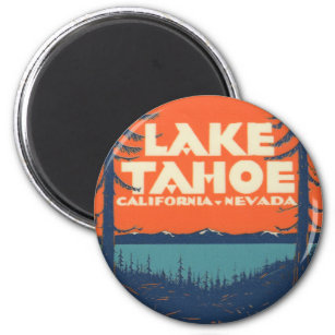 Lake Tahoe Vintage Travel Decal Design Magnet