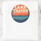 Lake Tahoe Vintage Travel Decal Design Runder Aufkleber (Tasche)
