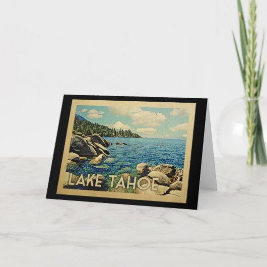 Lake Tahoe Vintage Travel Karte (Vorderseite)
