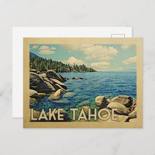 Lake Tahoe Vintage Travel Postkarte (Vorne/Hinten)