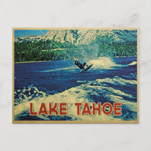 Lake Tahoe Wasserskifahrer Postkarte