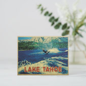 Lake Tahoe Water Skier Postkarte (Stehend Vorderseite)