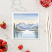 Lake Tahoe | Watercolor Mountain Landscape Serviette (Beispiel)