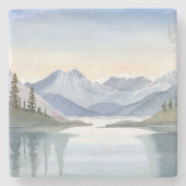Lake Tahoe | Watercolor Mountain Landscape Steinuntersetzer (Vorderseite)