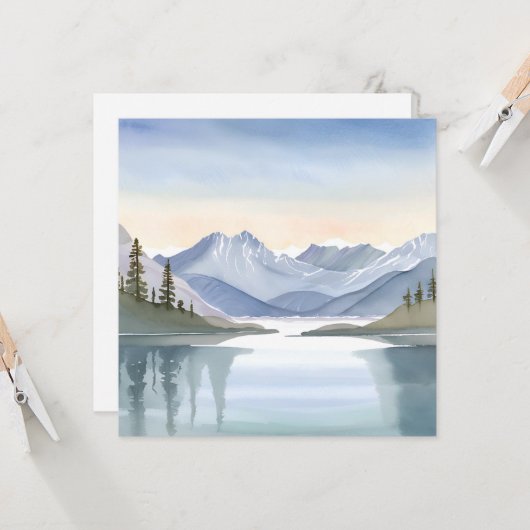 Lake Tahoe | Watercolor Rodelbahn mit Aussicht Karte (Vorderseite/Rückseite Beispiel)