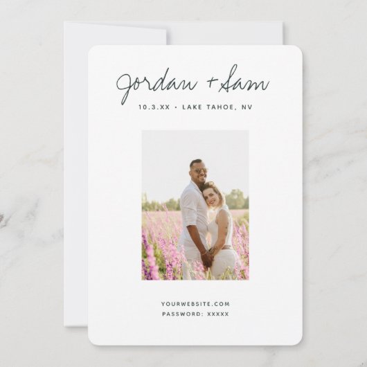 Lake Tahoe Wedding Emerald Cove Save the Date Einladung (Rückseite)