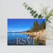 Lake Tahoe Wedding RSVP Karte (Stehend Vorderseite)