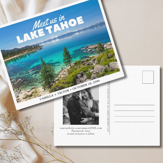 Lake Tahoe Wedding Save the Date Postcard Postkarte