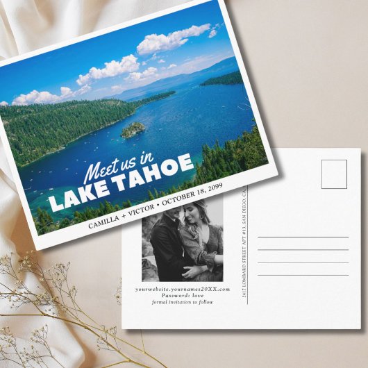 Lake Tahoe Wedding Save the Date Postcard Postkarte
