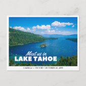 Lake Tahoe Wedding Save the Date Postcard Postkarte (Vorderseite)