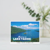 Lake Tahoe Wedding Save the Date Postcard Postkarte (Stehend Vorderseite)