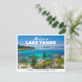Lake Tahoe Wedding Save the Date Postcard Postkarte (Stehend Vorderseite)