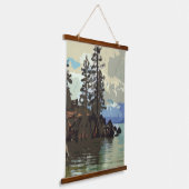Lake Tahoe Wood Topped Wall Tapestry Wandteppich Mit Holzrahmen (Gewinkelt)
