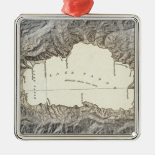 Lake- Tahoekarte Ornament Aus Metall